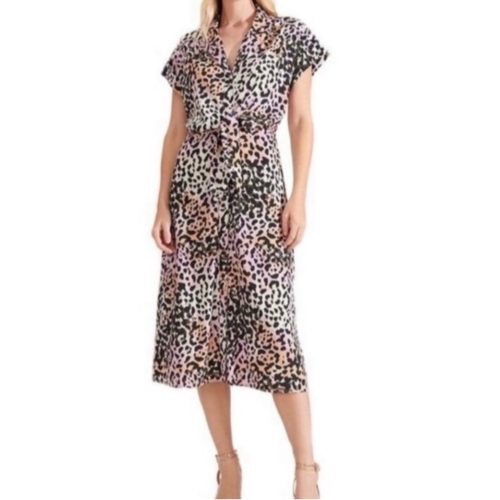 VERONICA BEARD Amani Watercolor Leopard Dress Sz 8
